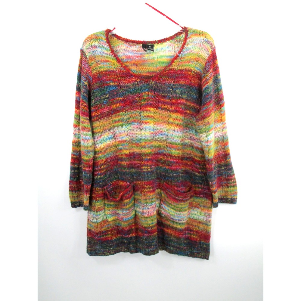 ULTRA FLIRT Pullover Sweater Women 3X Multicolor Ombre Southwest Y2K Retro Hippy